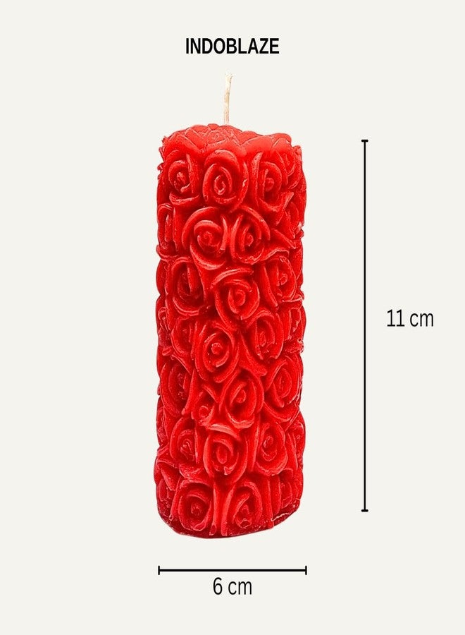 Indoblaze Rose Pillar Candles, Scented Candles for Home Decor and Gifting, Size- Big (2) - Image 4